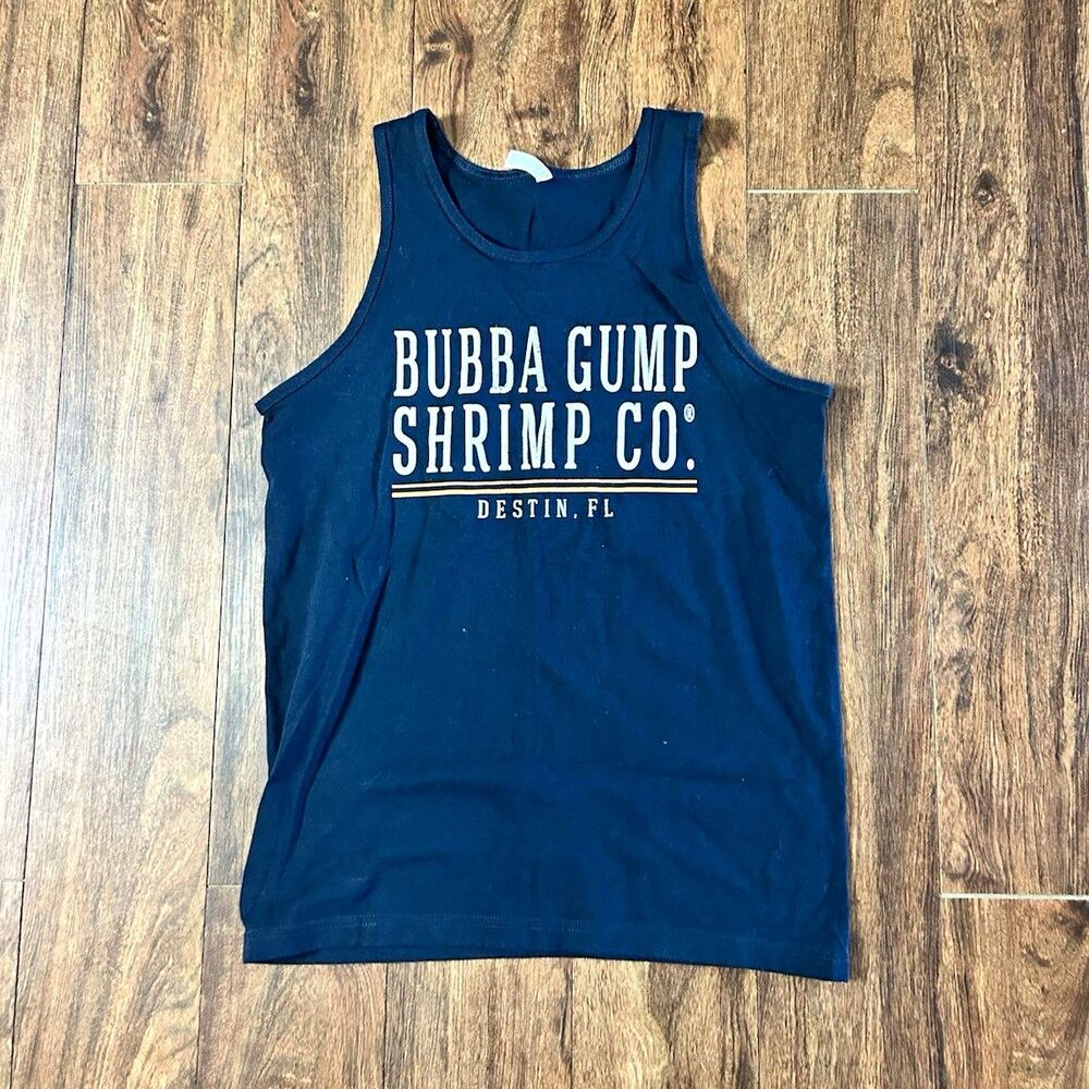 Men’s Medium Bubba Gump Shrimp Co Destin FL Tank Top Navy Graphic Cotton